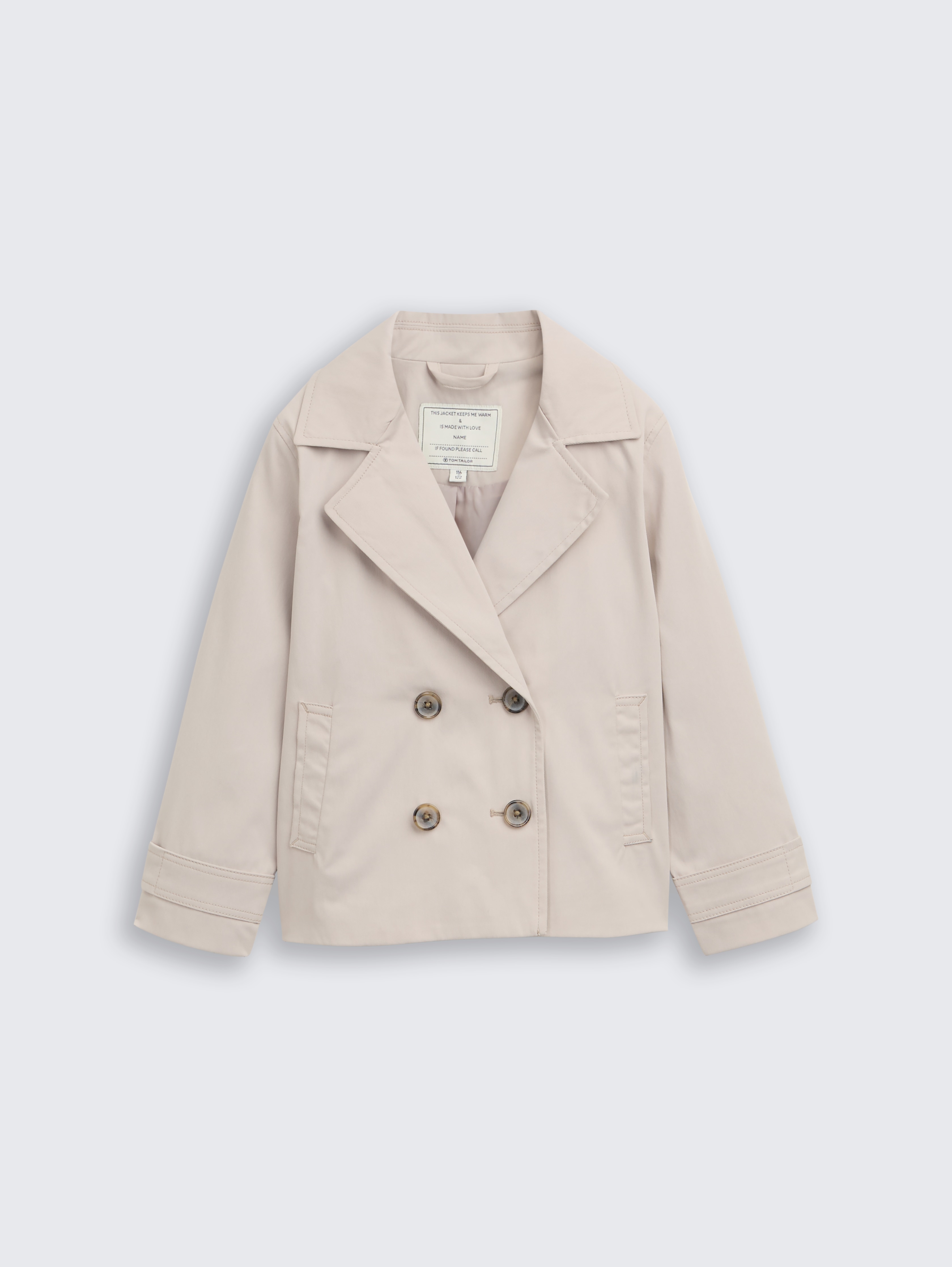 Trenchcoat mit wasserabweisender Funktion von Mini Girls, cloud grey