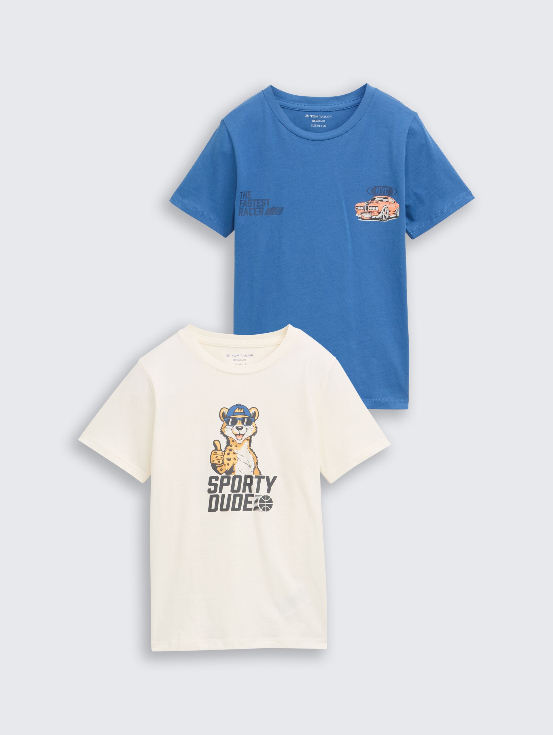 T-shirt in 2-pack - Wool White - Product vooraanzicht