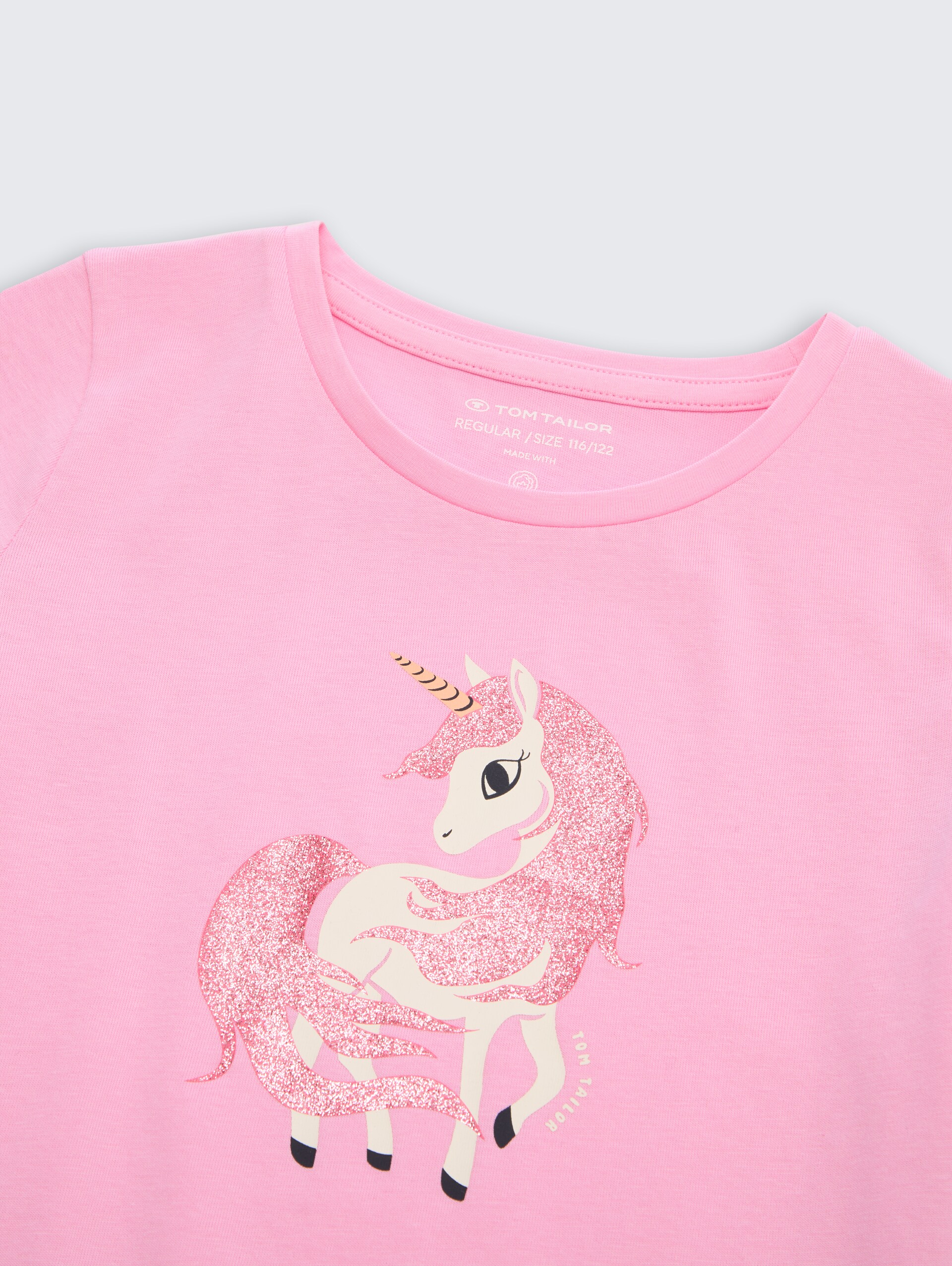 T-shirt in 2-pack - lovely pink - Detailaanzicht model