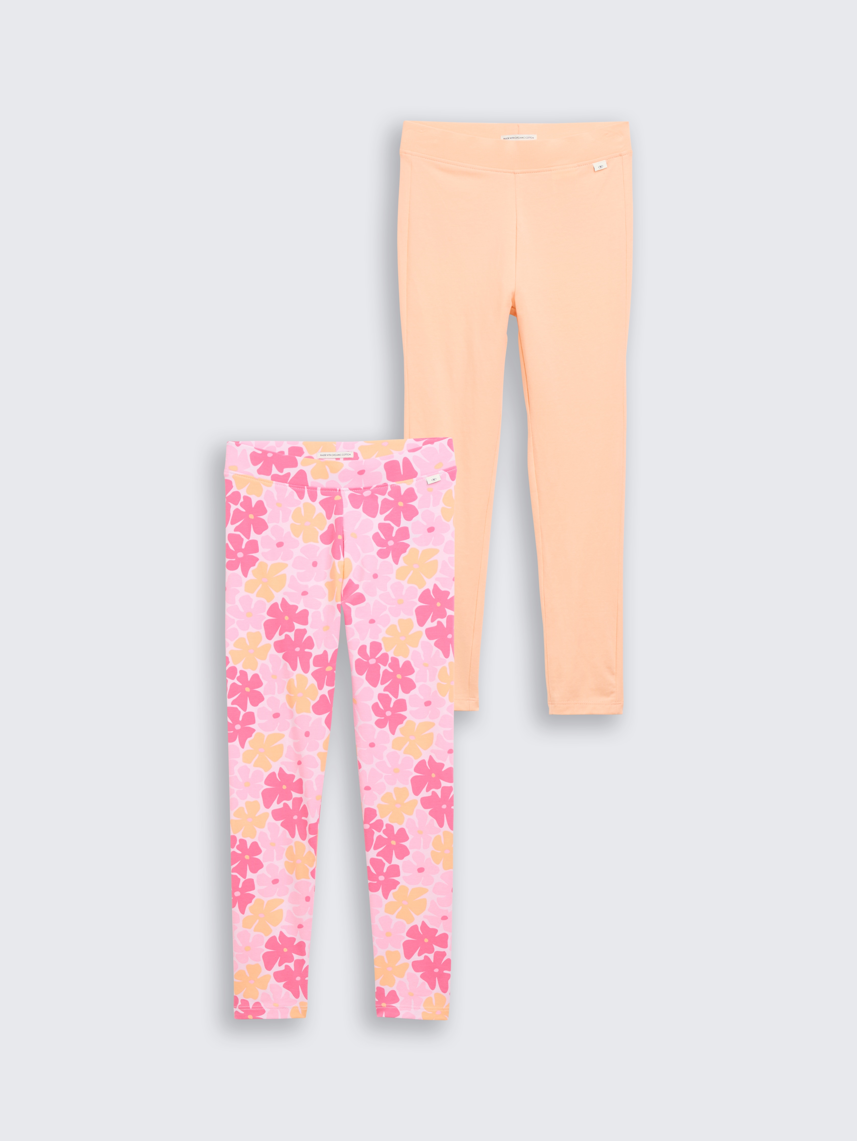 Basic Leggings im 2-er Pack von Mini Girls, peach bloom