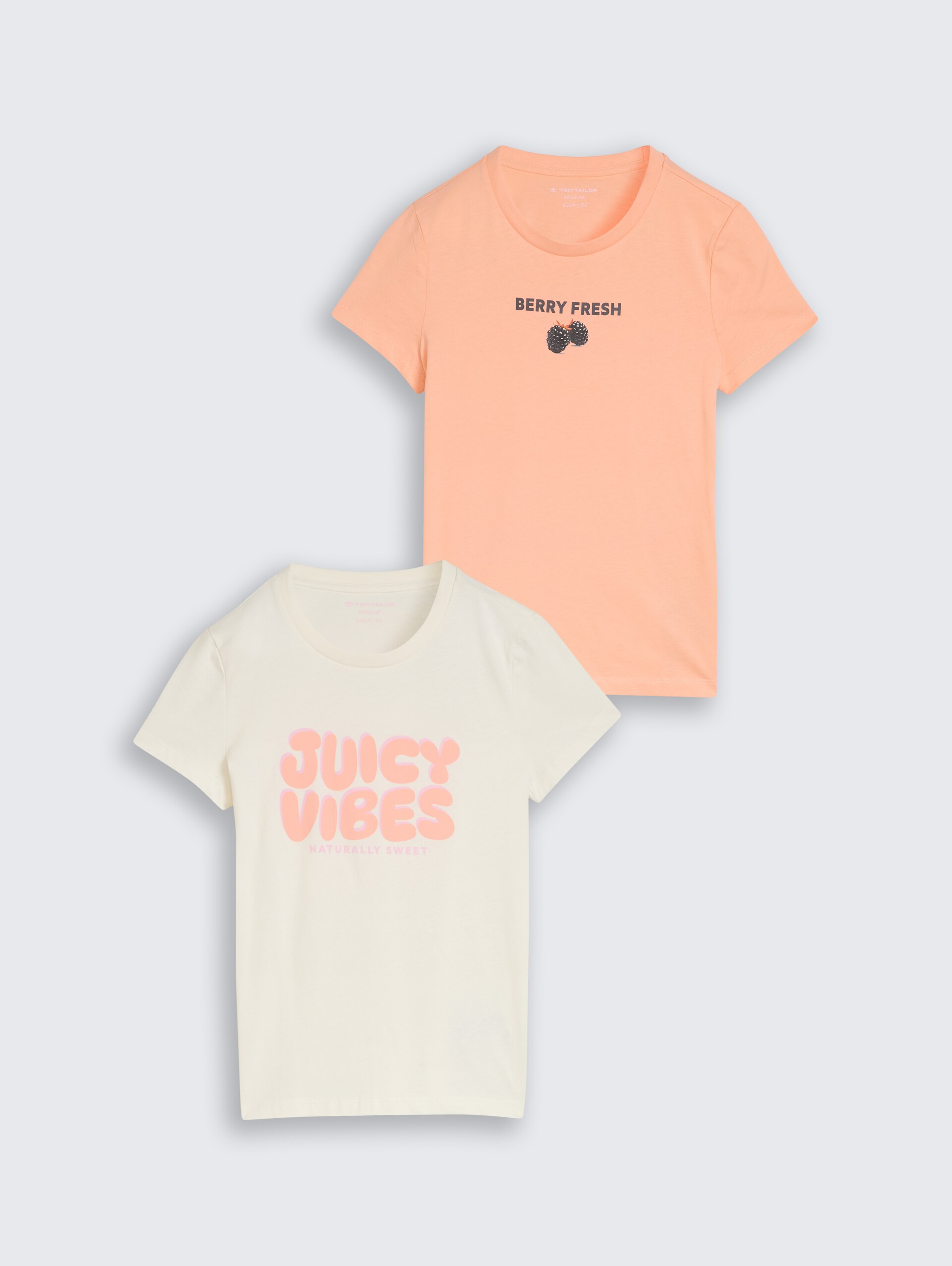 T-shirt in 2-pack - Wool White - Product vooraanzicht