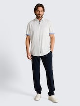 Regular Fit Kurzarmhemd aus Baumwolle - gardenia white dot structure - Model-Vorderansicht