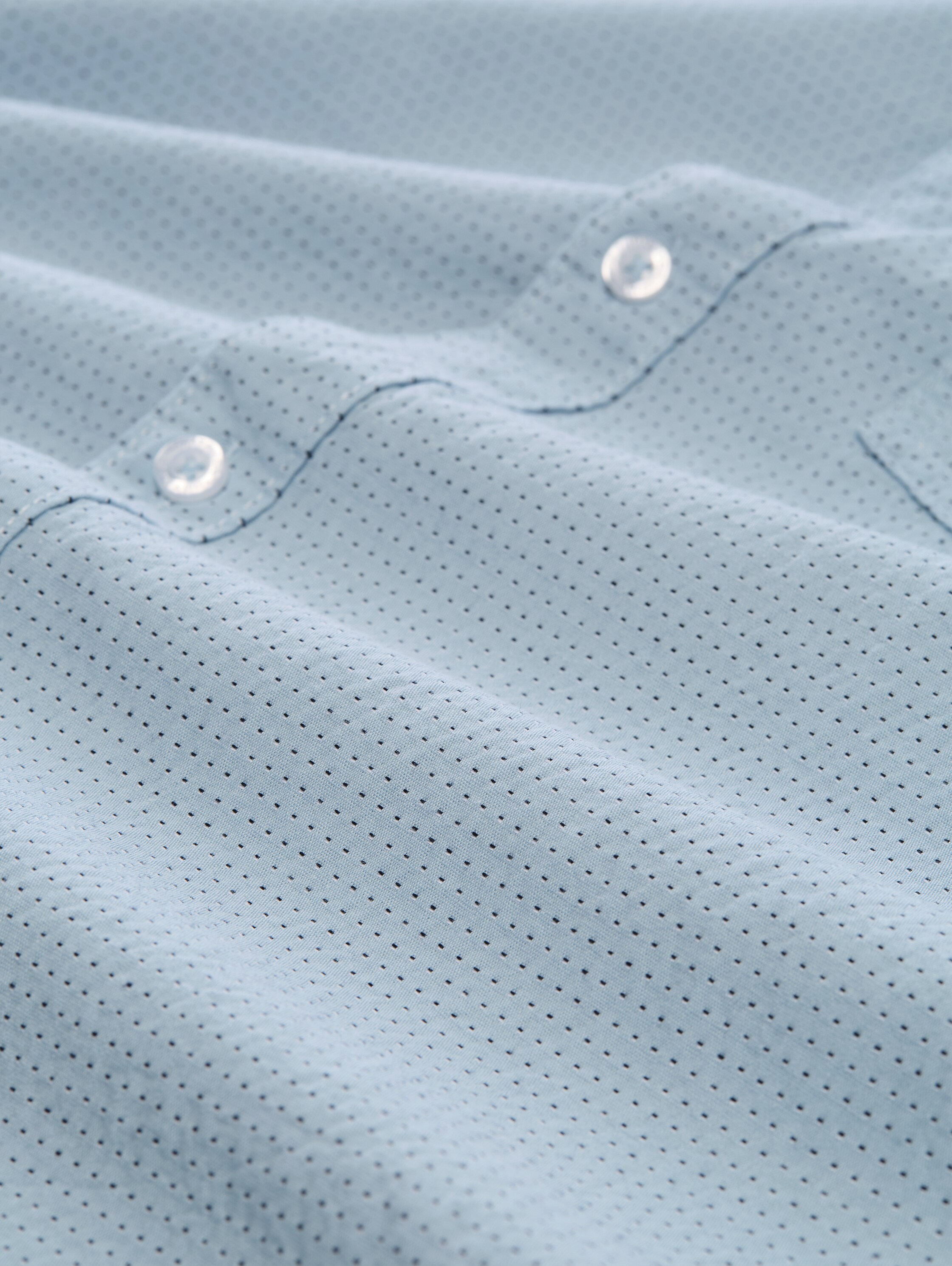 Regular fit katoenen overhemd met korte mouwen - light_blue_dot_structure - 
