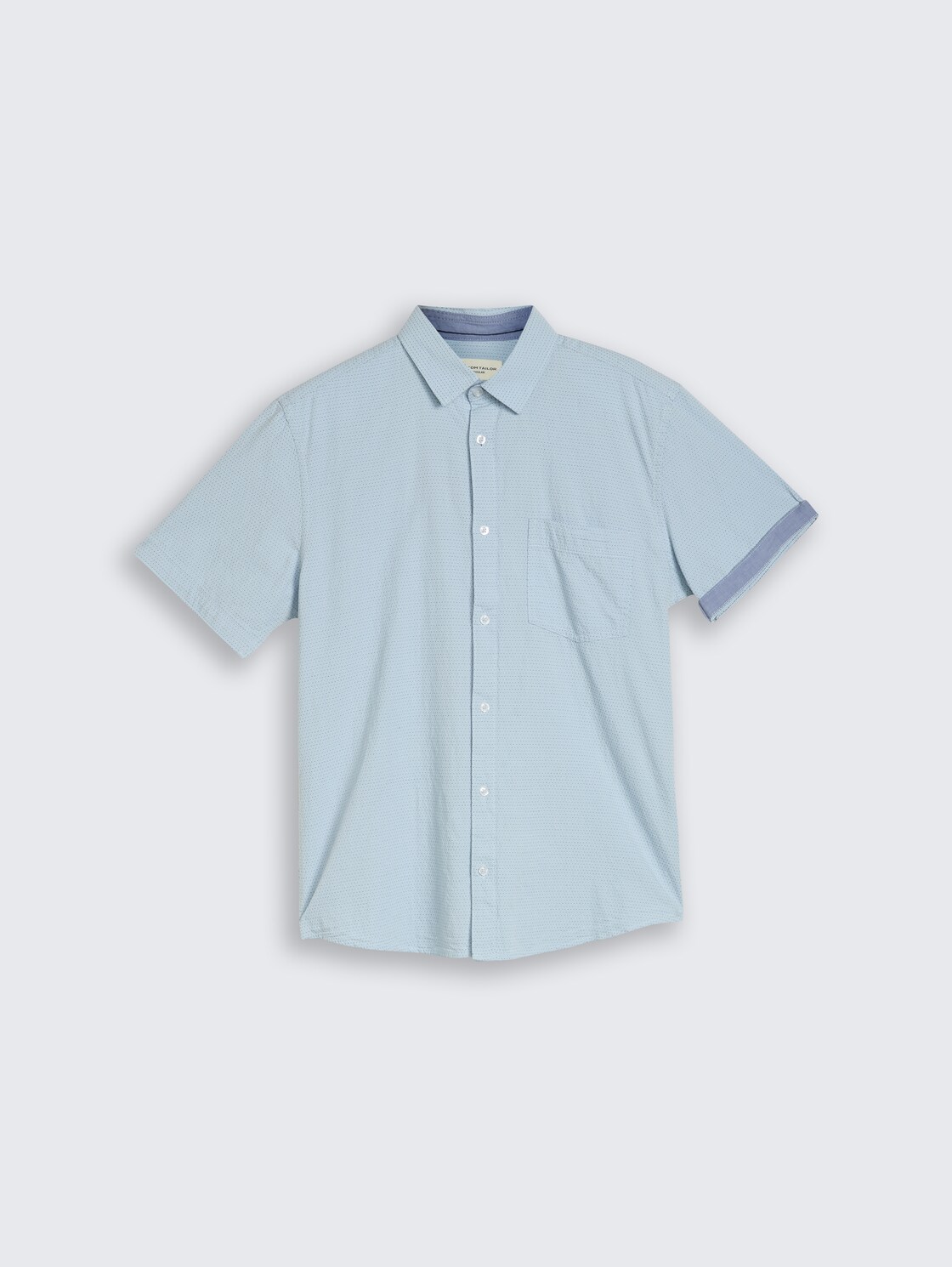 Regular Fit Kurzarmhemd aus Baumwolle - light blue dot structure - Vorder-Produkt-Ansicht