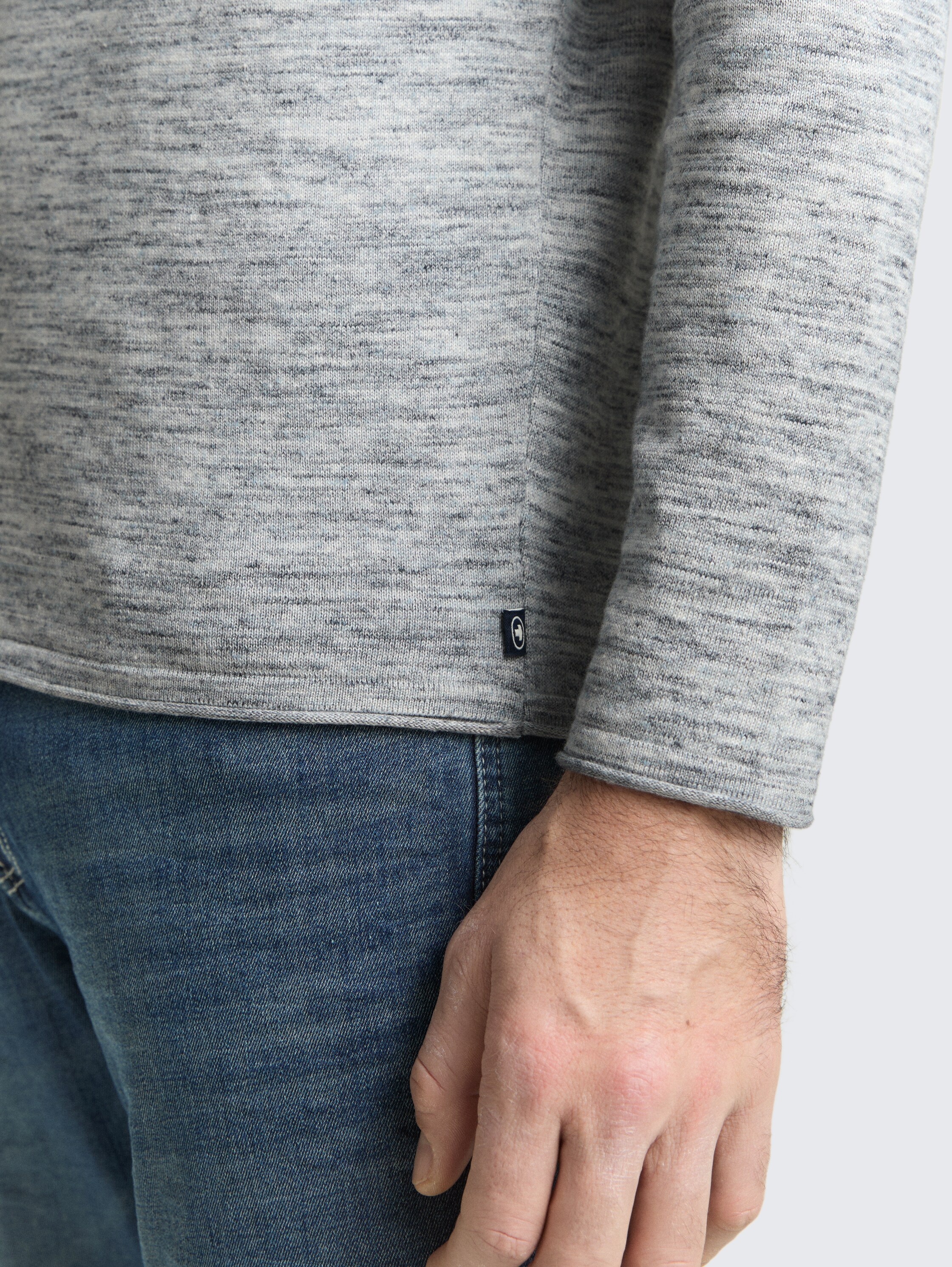 Strickpullover in Melange-Optik - navy blue multicolor space dye - Detail-Model-Ansicht