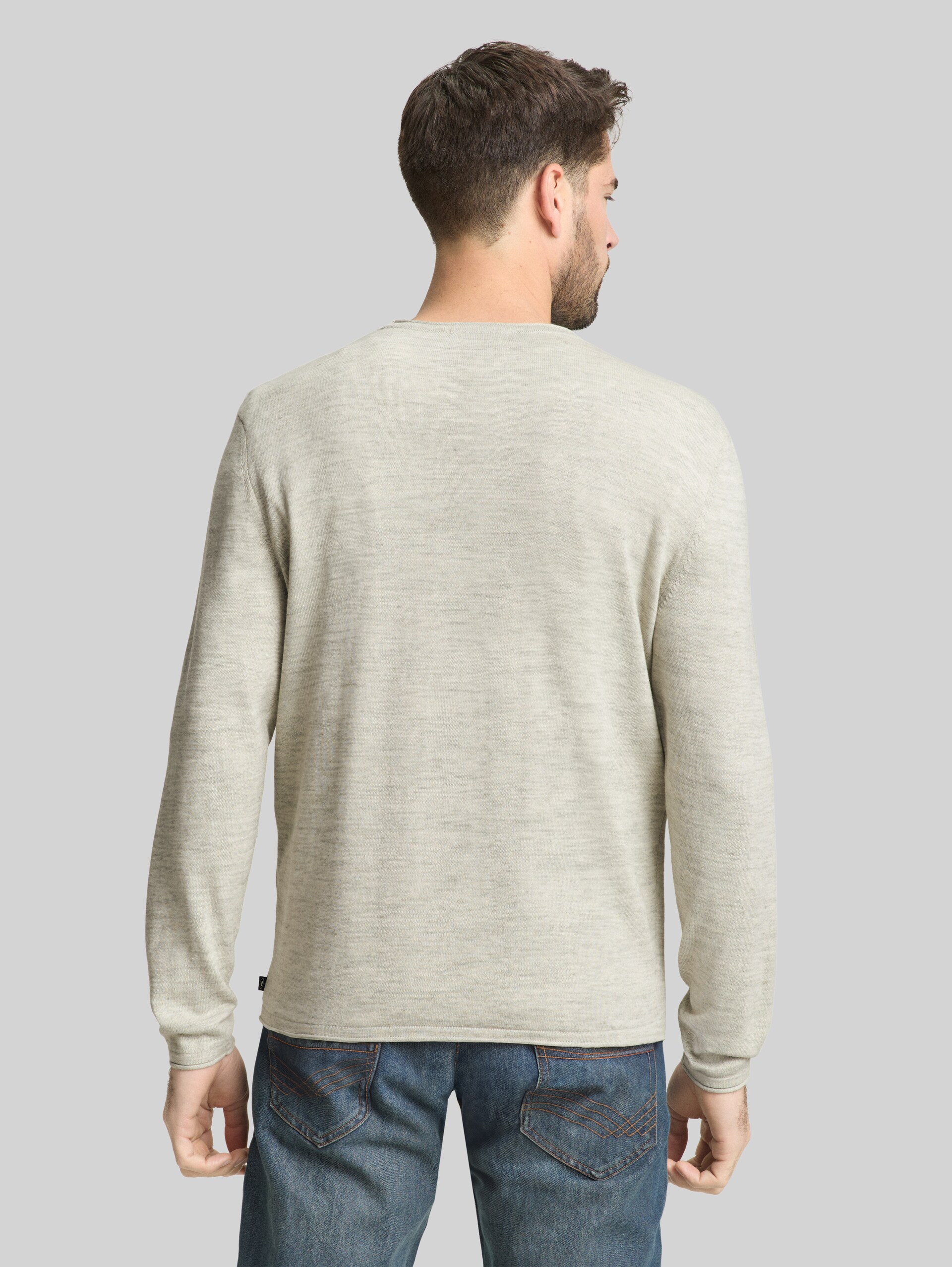 knitted jumper in blended look - olive multicolor space dye