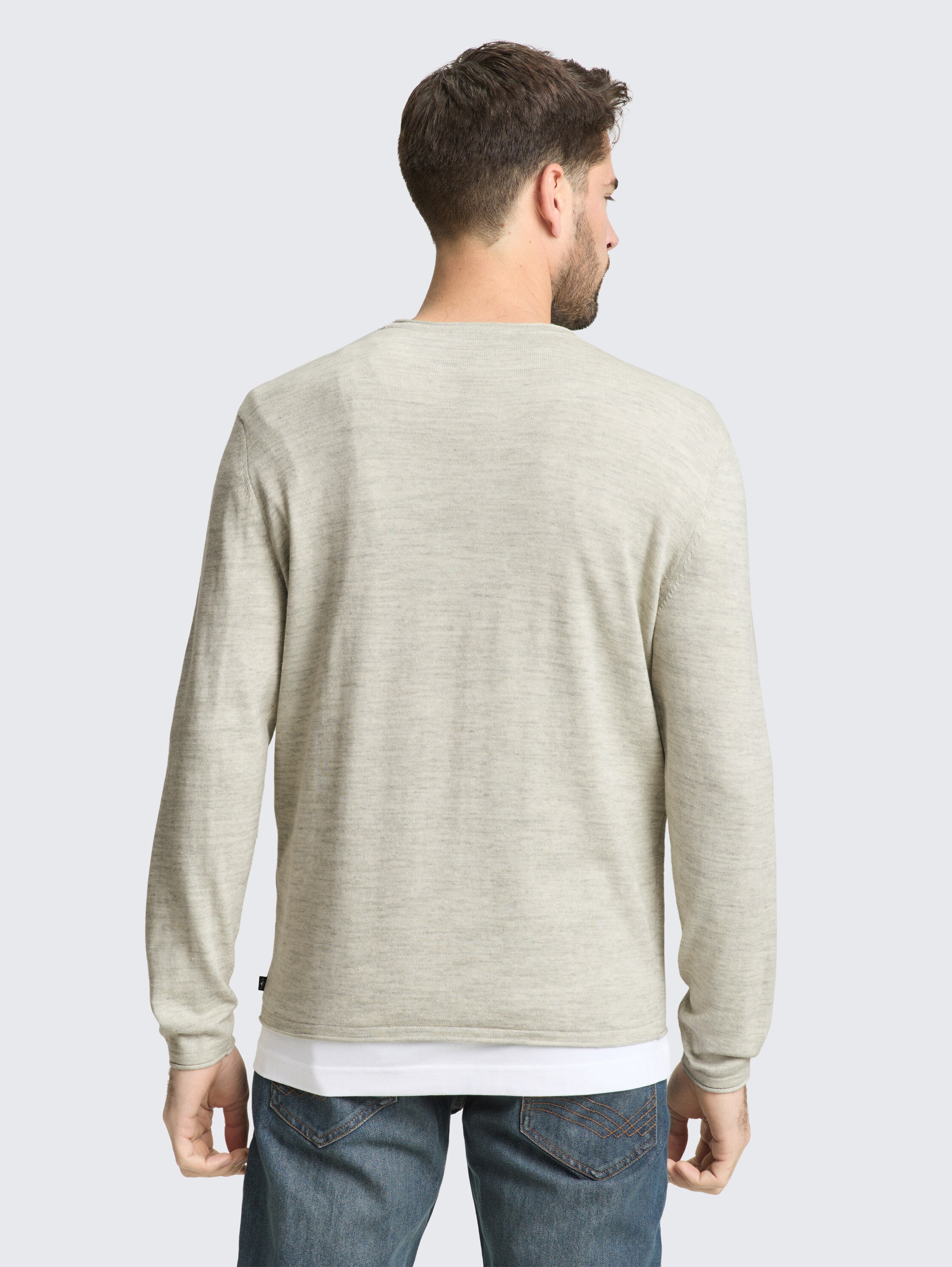 Pull en maille aspect chiné - olive multicolor space dye