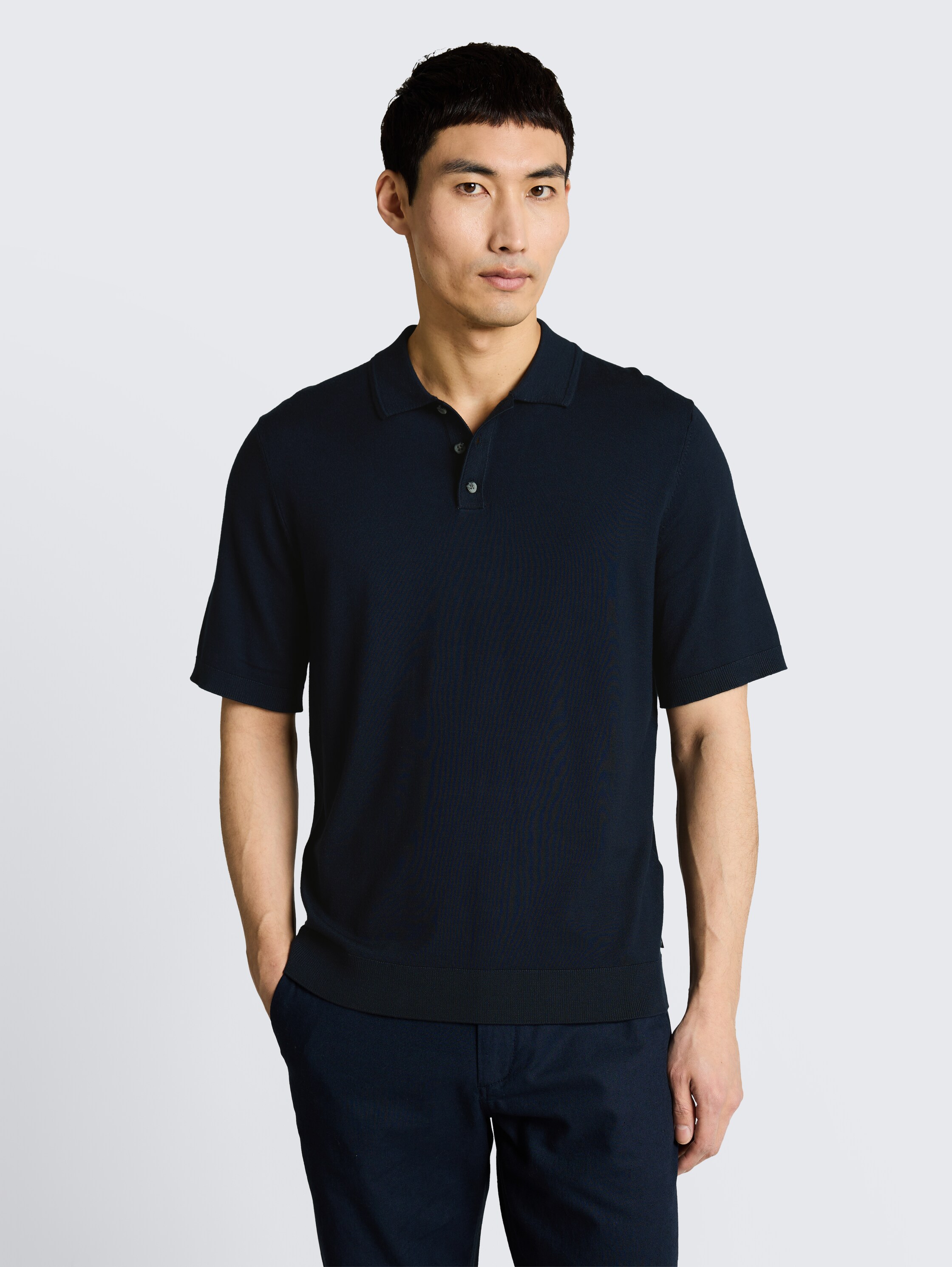 Gebreide trui met polokraag - sky_captain_blue_1 - 