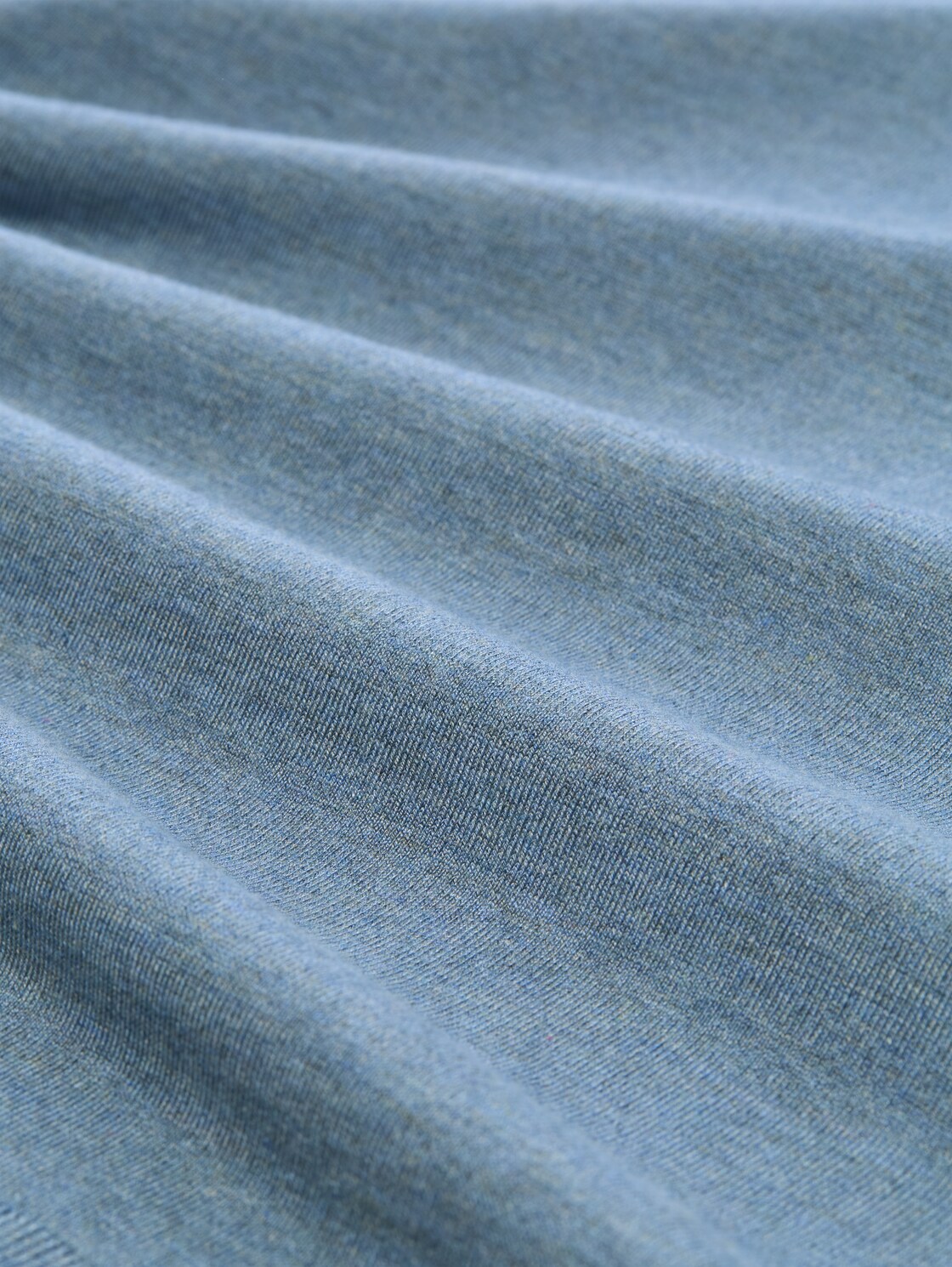 Strickpullover mit Polokragen - mountain spring blue melange - Material-Ansicht