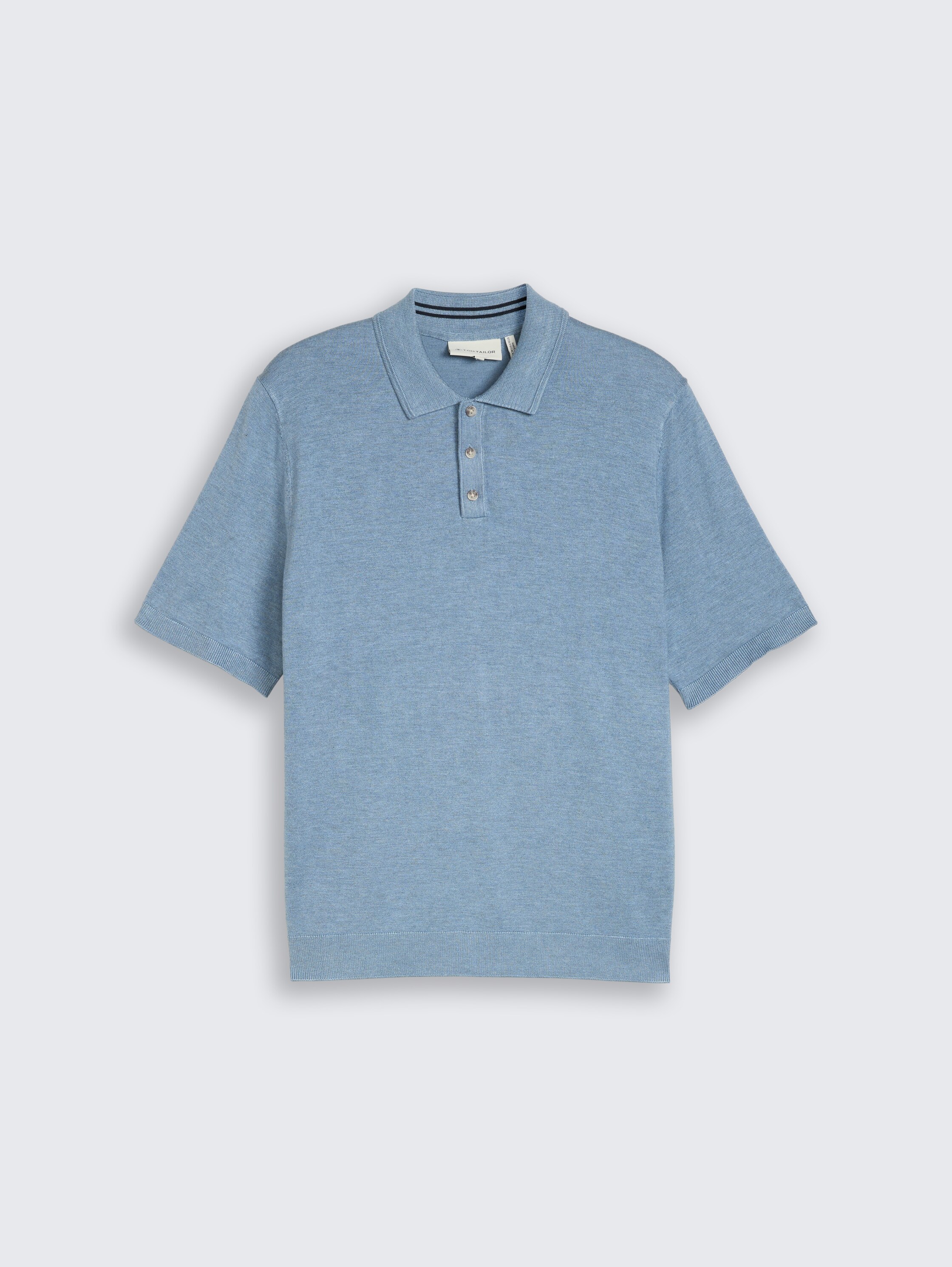 Strickpullover mit Polokragen - mountain_spring_blue_melange - 