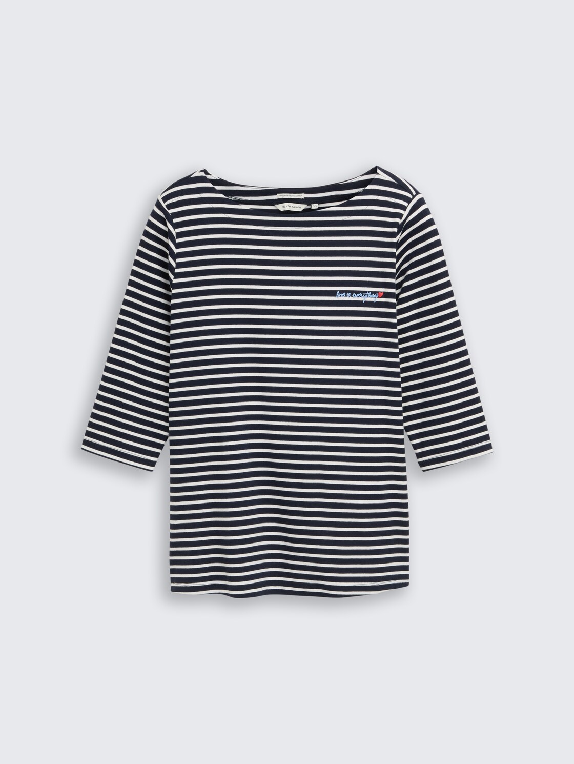 Plus Size - Langarmshirt mit Streifenmuster - navy blue offwhite stripe - Vorder-Produkt-Ansicht