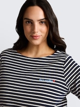 Plus Size - T-shirt à manches longues à rayures - navy blue offwhite stripe - Vue détaillée du modèle