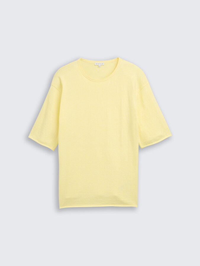 Plus Size - Loose Fit Strickpullover mit Kaschmir-Anteil von Women Plus Size, soft lemon melange