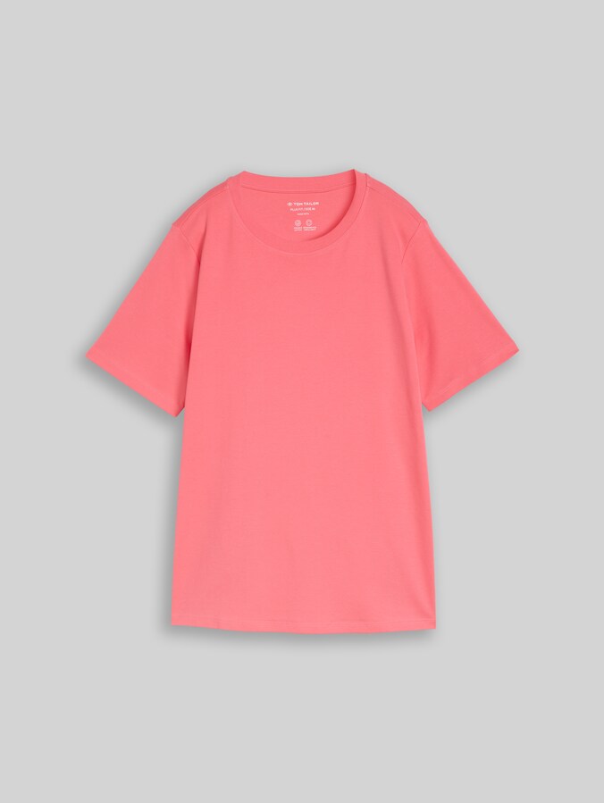 Plus Size - basic cotton T-shirt by Women Plus Size, soft coral pink
