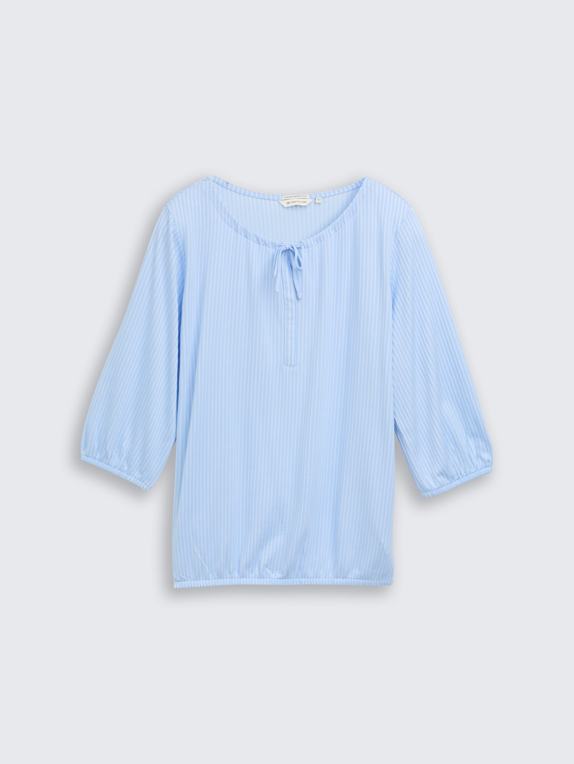 Plus Size - Bluse mit Streifenmuster - blue white thin stripe - Vorder-Produkt-Ansicht