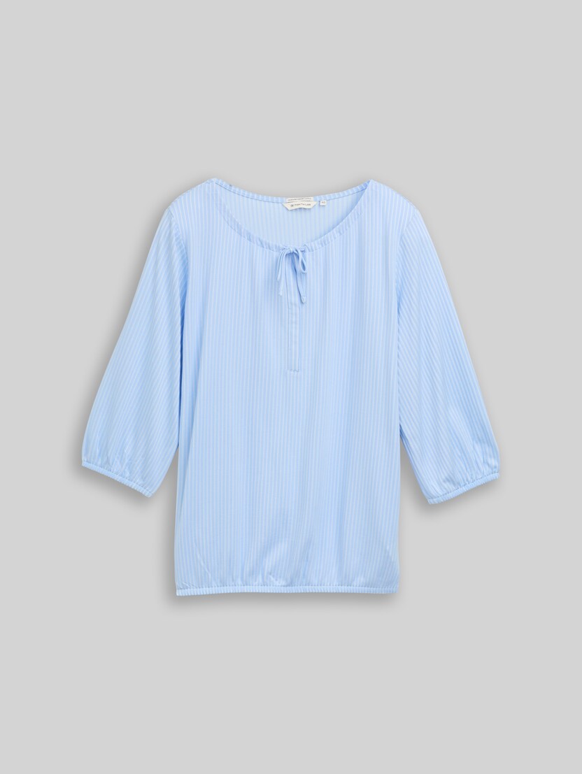 Plus Size - Striped blouse by Women Plus Size, blue white thin stripe