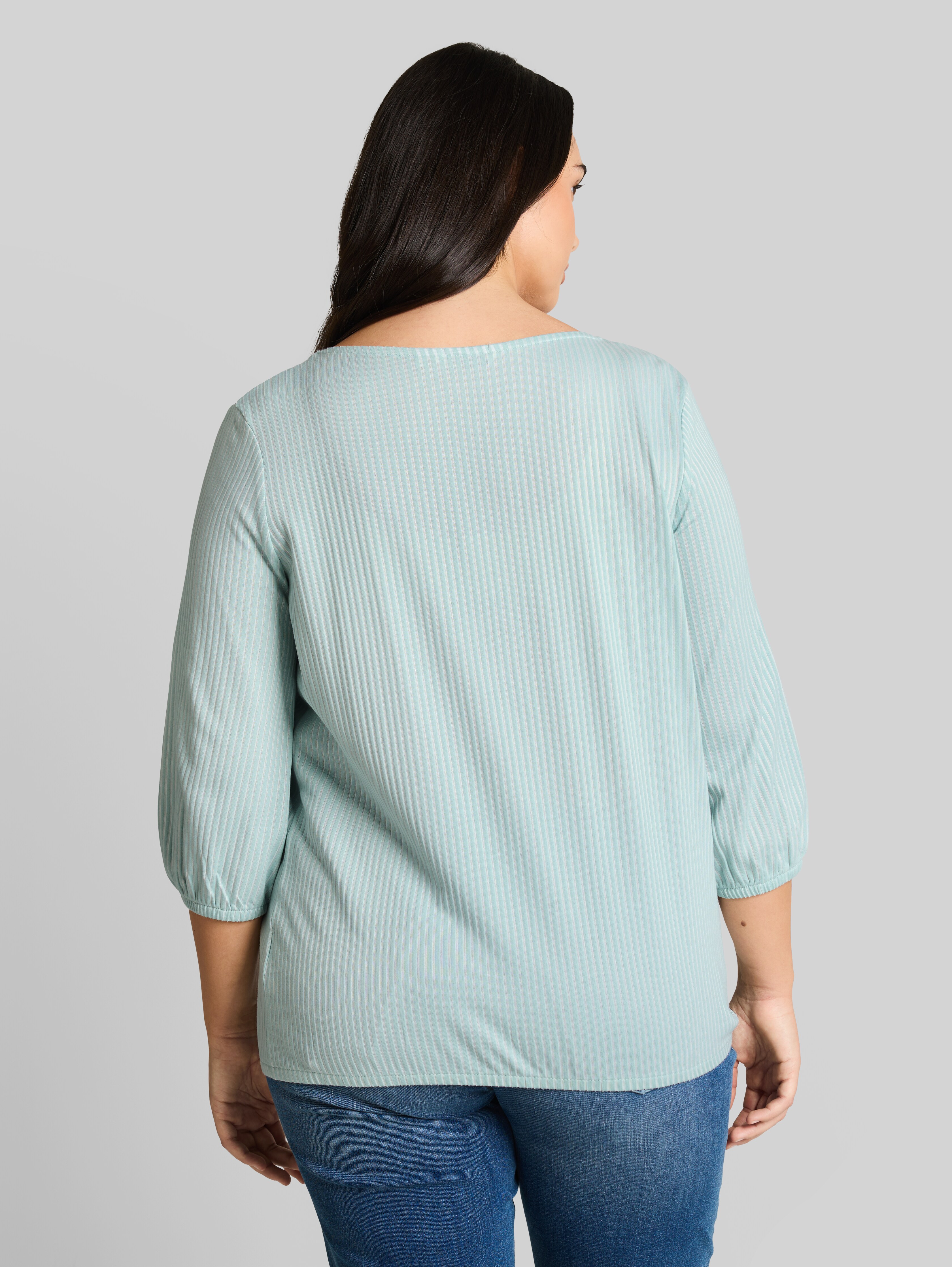 Plus Size - Striped blouse in green by Tom Tailor