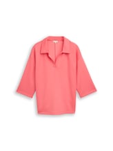 Ausgewählt, Plus Size - Loose Fit Scuba Langarmshirt mit Polokragen von Tom Tailor, rosa