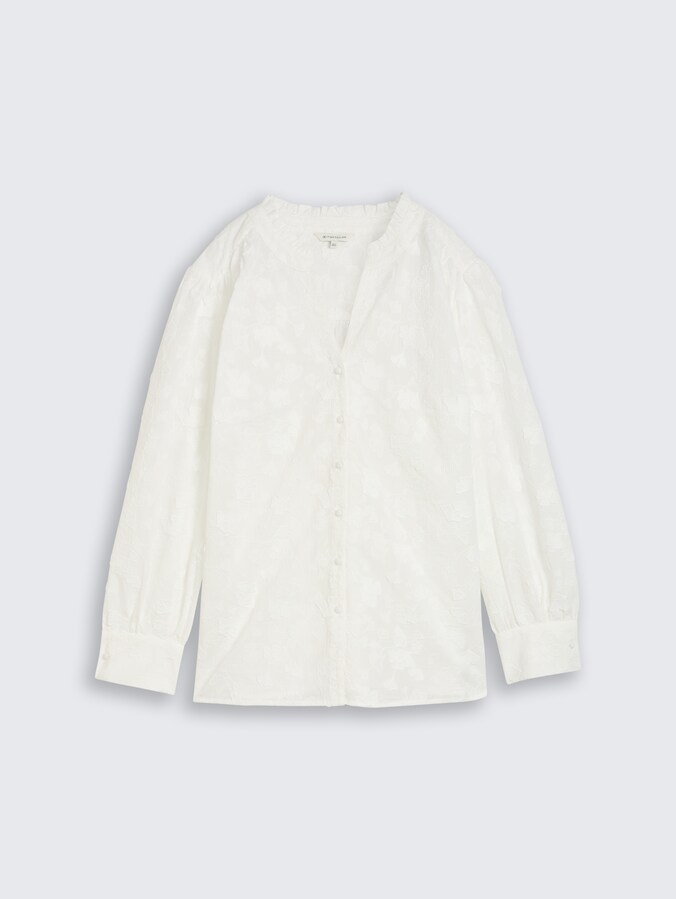 Plus Size - Loose Fit Bluse mit Stickerei von Women Plus Size, White