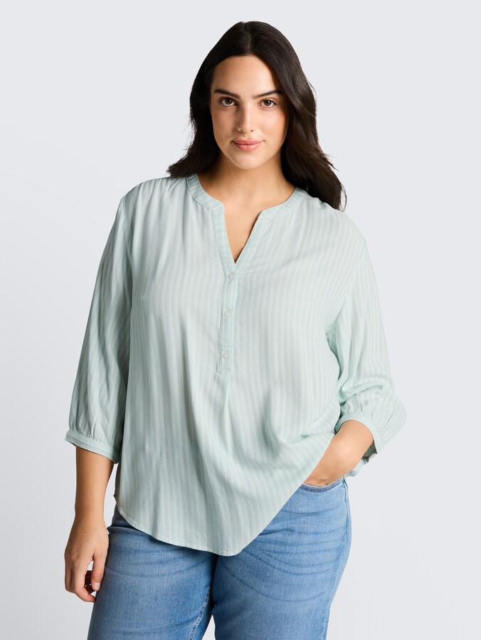 Plus Size - Bluse mit Streifenmuster von Women Plus Size, blue haze white stripe