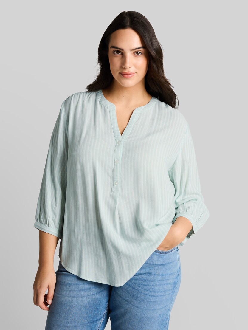 Plus Size - Blouse met streepmotief door Women Plus Size, blue haze white stripe