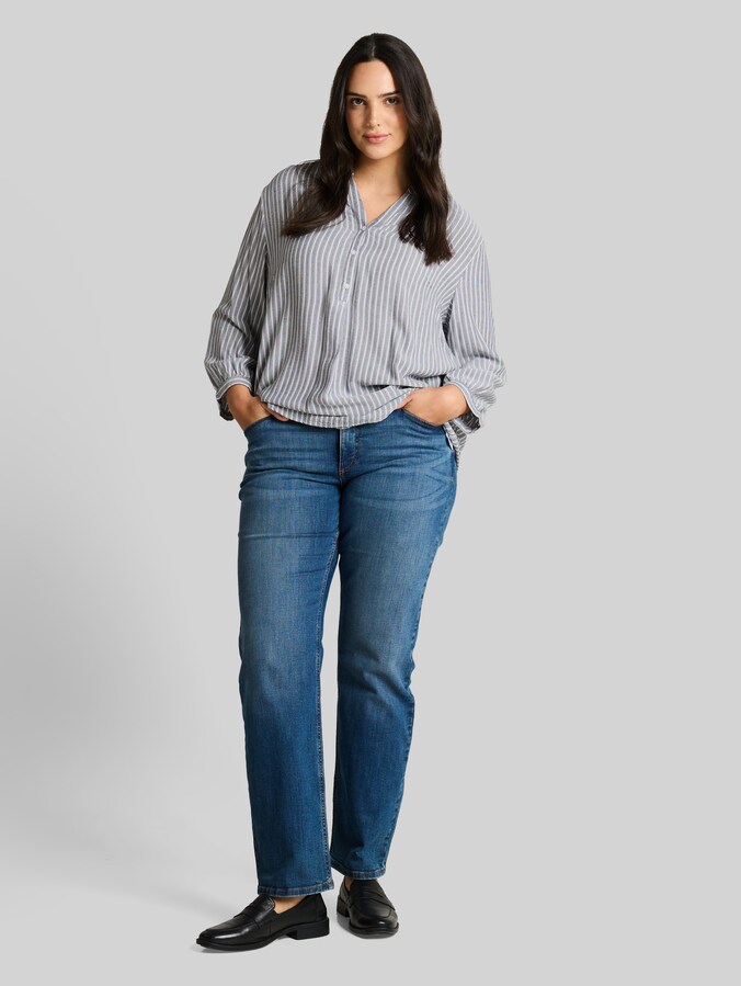 Plus Size - Blouse à rayures par Women Plus Size, navy white stripe