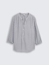 Plus Size - Bluse mit Streifenmuster - navy white stripe - Vorder-Produkt-Ansicht