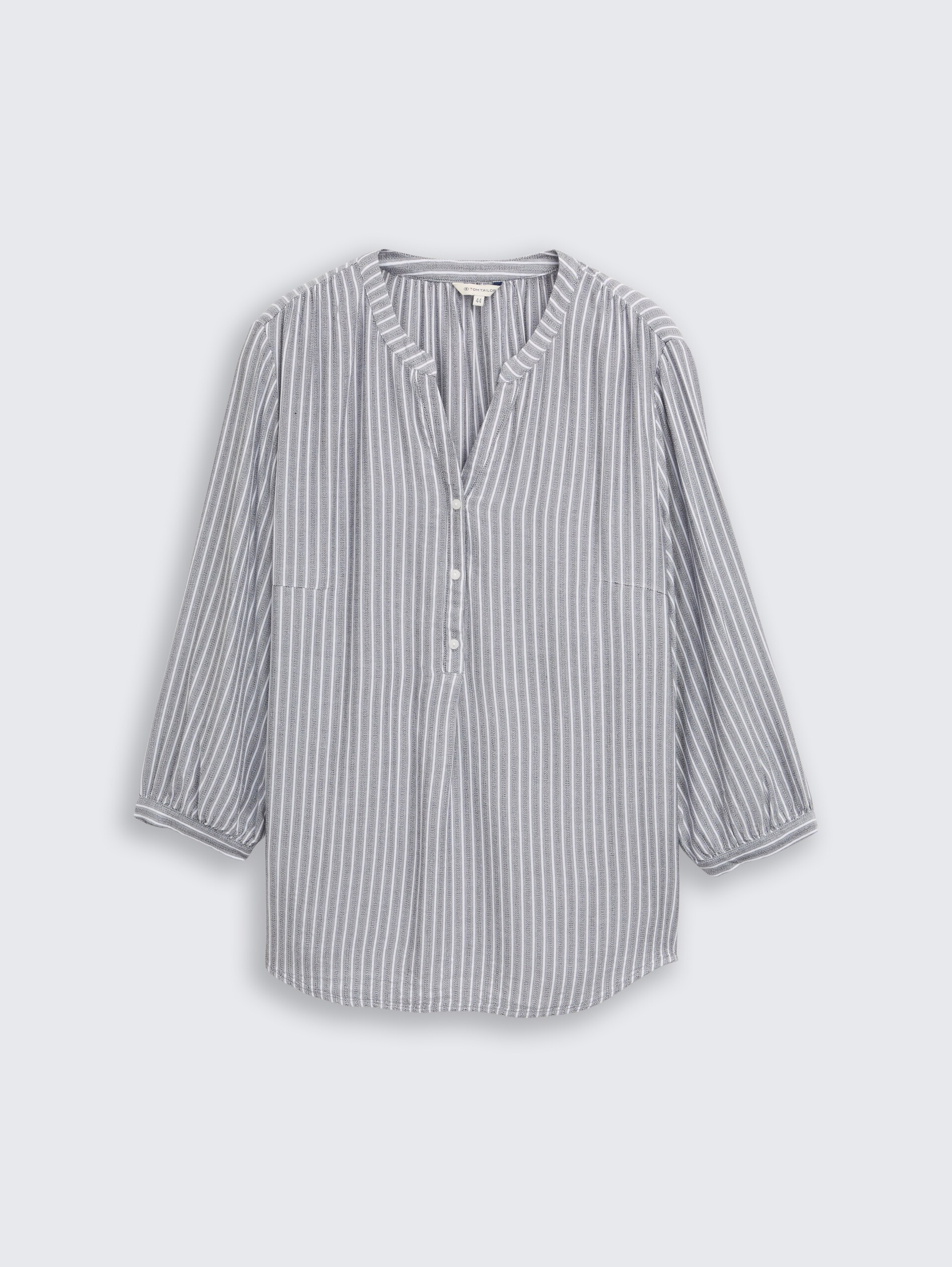 Plus Size - Bluse mit Streifenmuster - navy white stripe - Vorder-Produkt-Ansicht