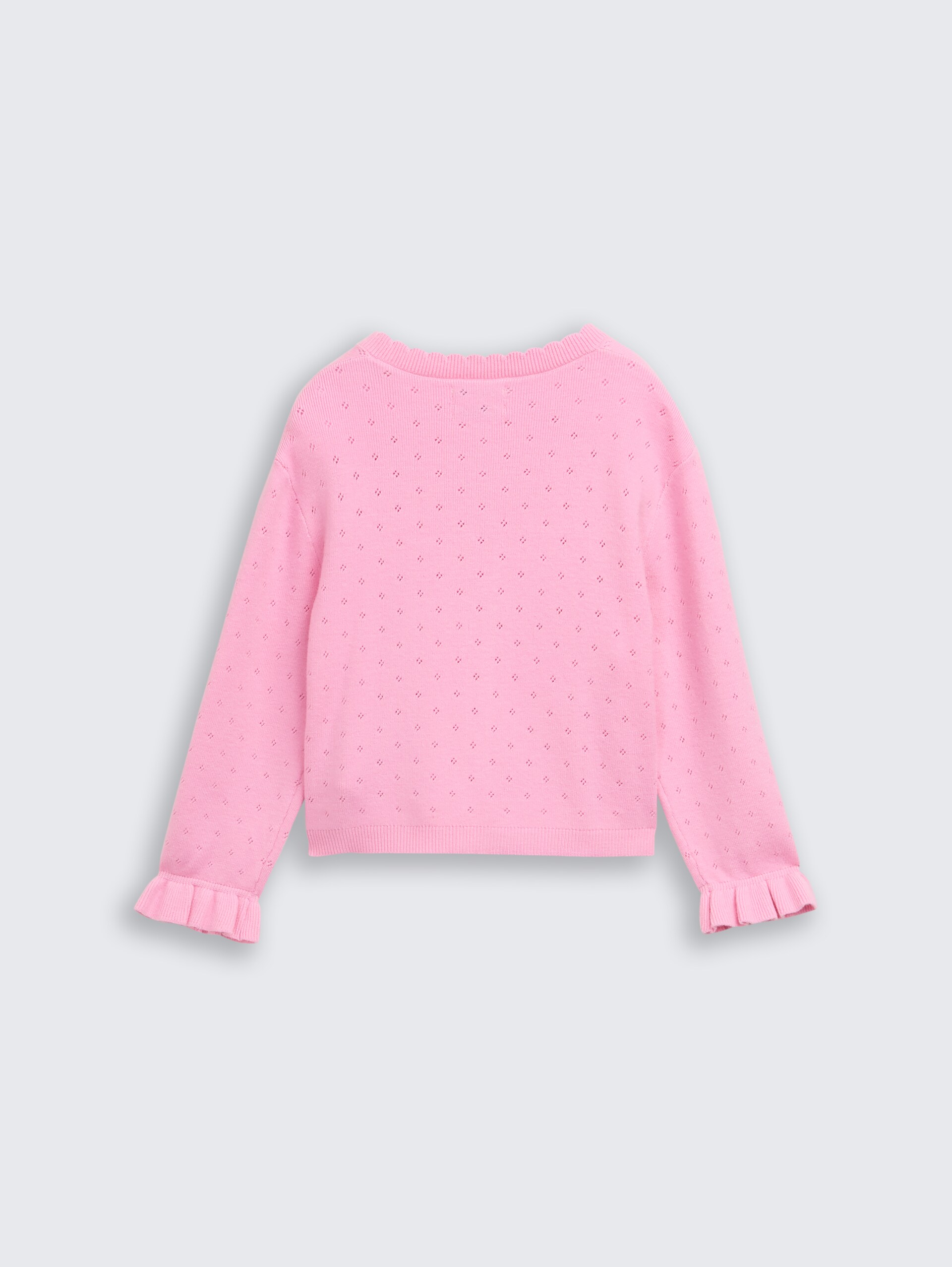 Ajour Cardigan mit Herzknöpfen - lovely pink