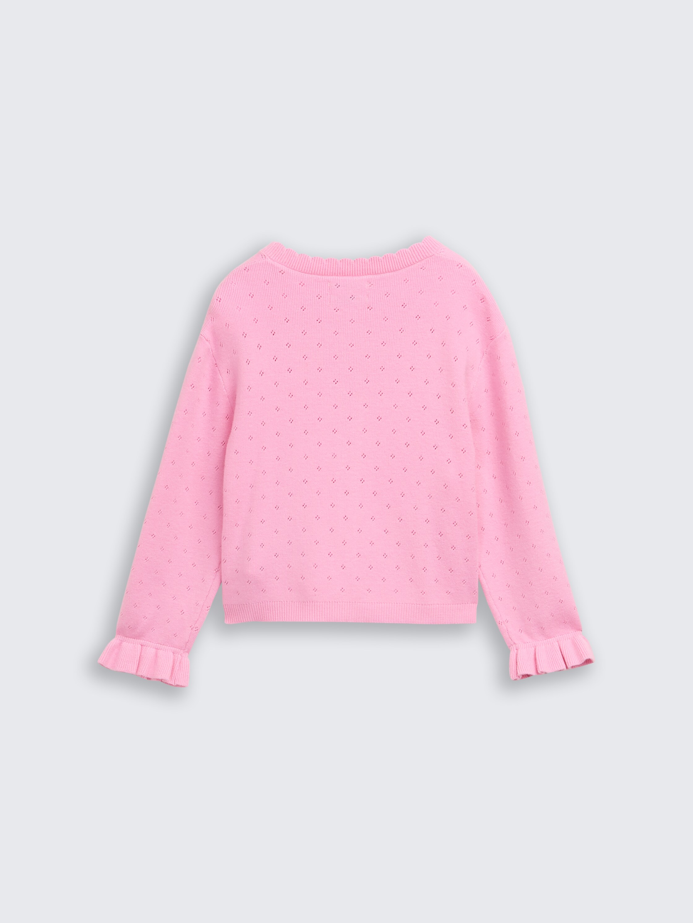 Ajour vest met hartvormige knopen - lovely pink