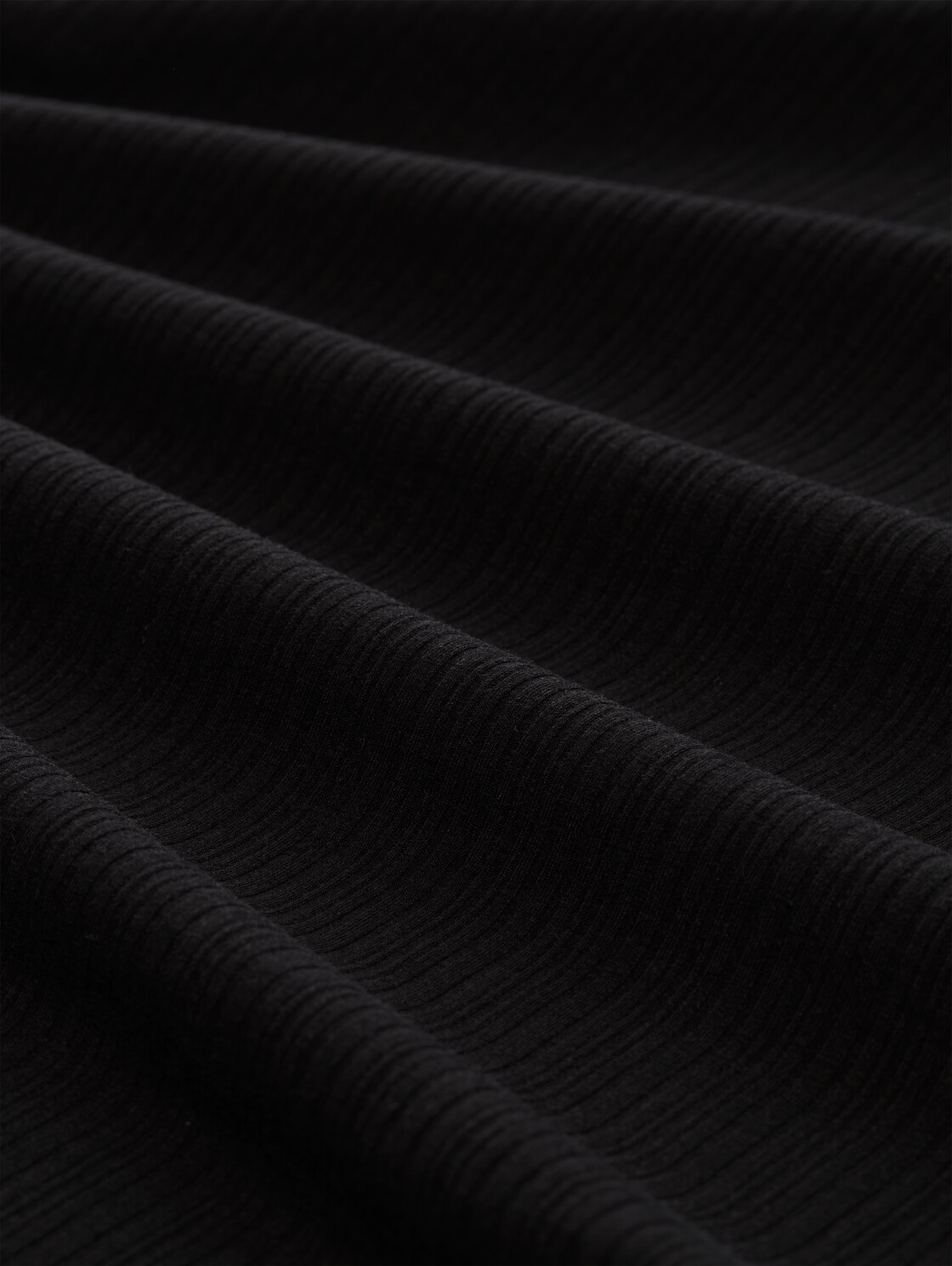 Loose Fit Midi-Kleid mit Rippstruktur - deep black - Material-Ansicht