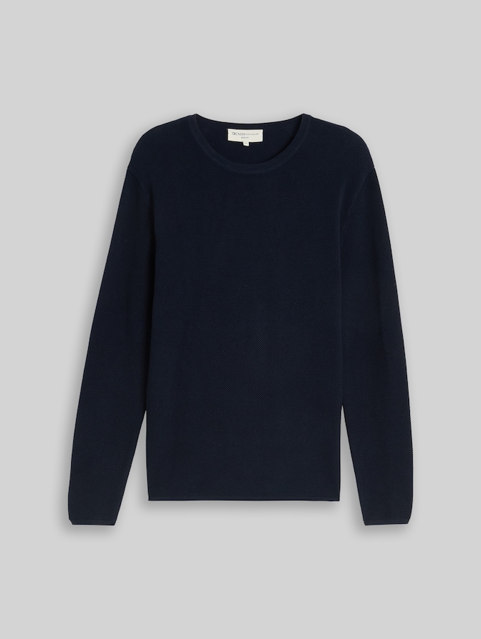 Pull en maille de coton par Denim Male, sky captain blue