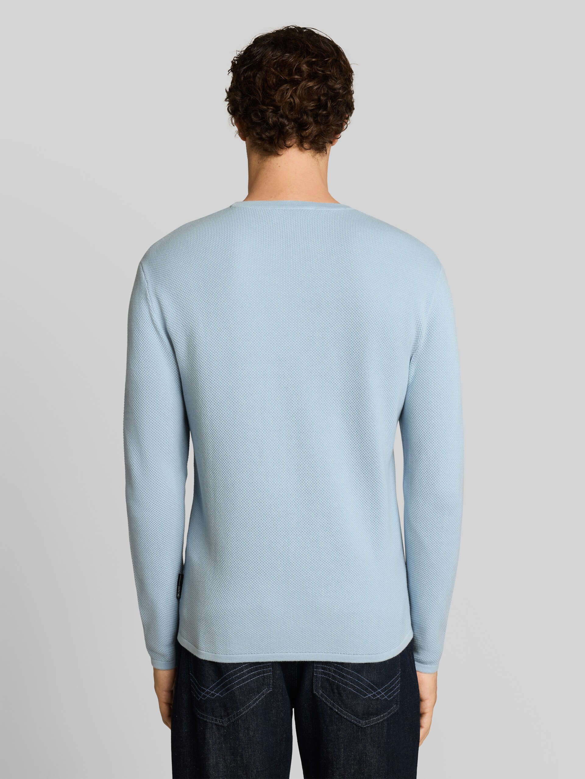 Pull en maille de coton - Light Metal Blue