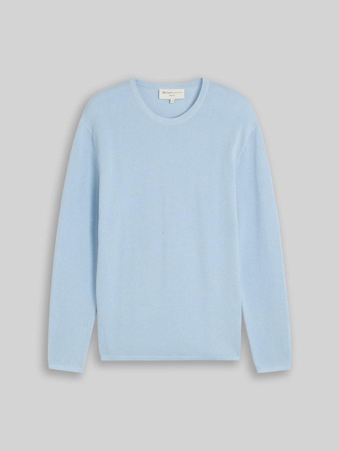 Strickpullover aus Baumwolle von Denim Male, Light Metal Blue