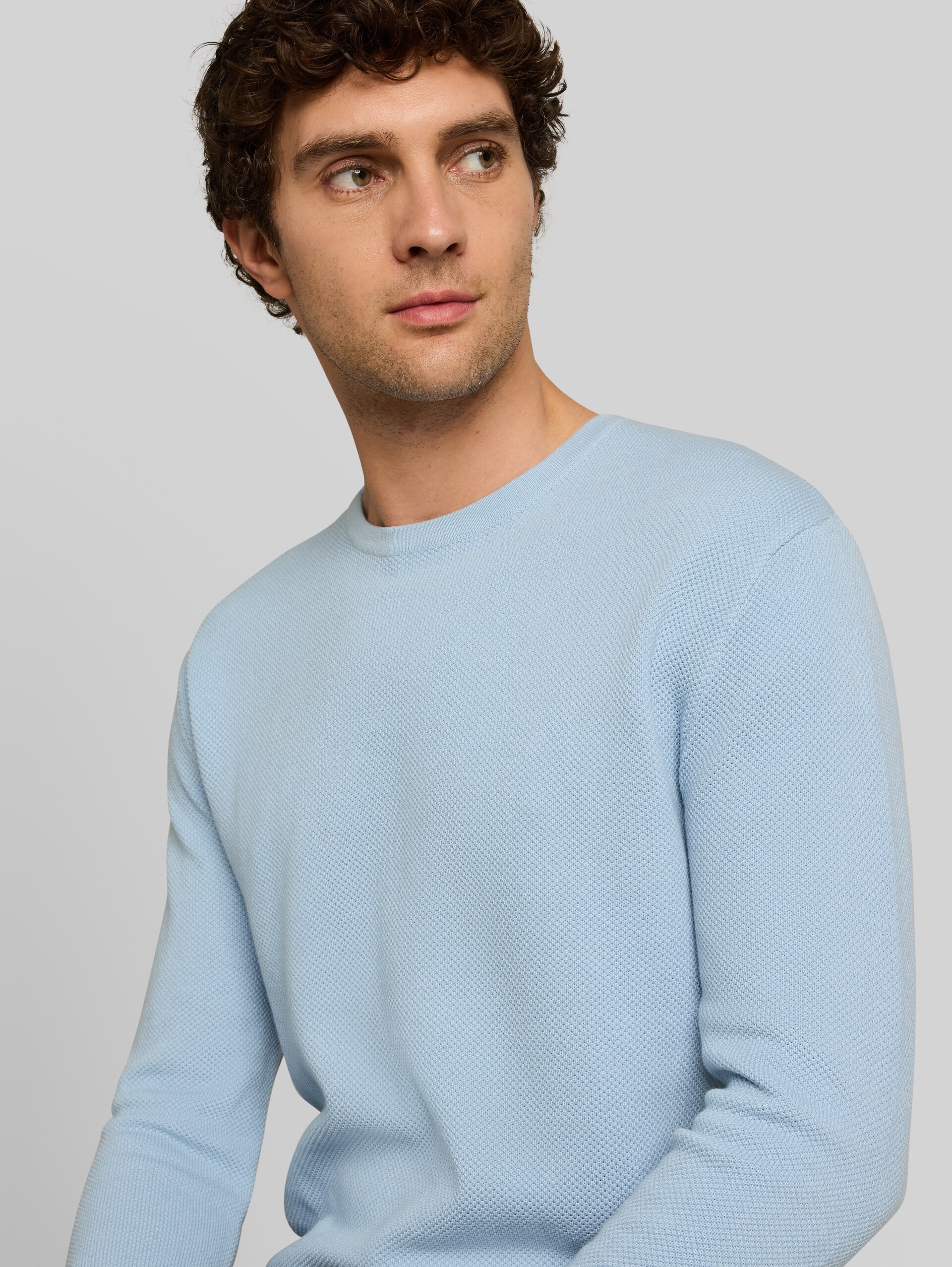Pull en maille de coton - Light Metal Blue - Vue détaillée du modèle