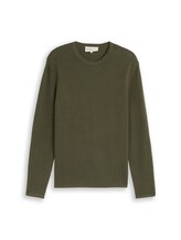 Non sélectionné, Pull en maille de coton par Tom Tailor, verdoyant