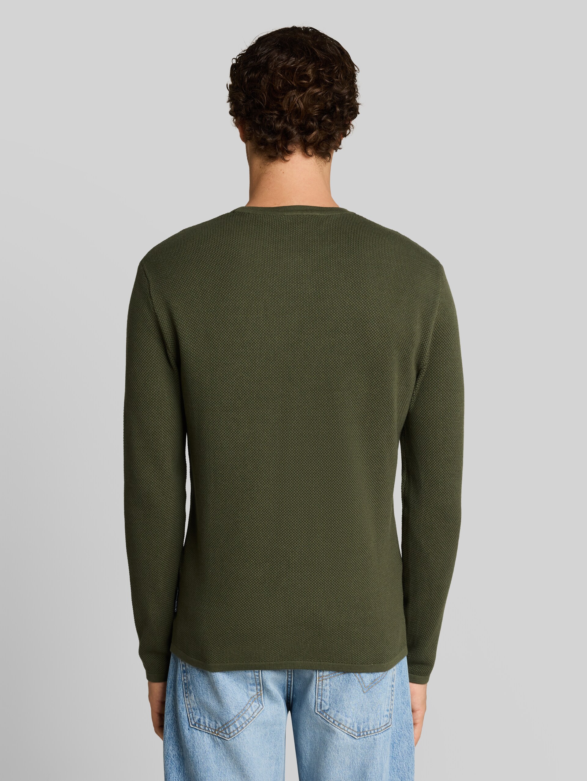Pull en maille de coton - urban olive green
