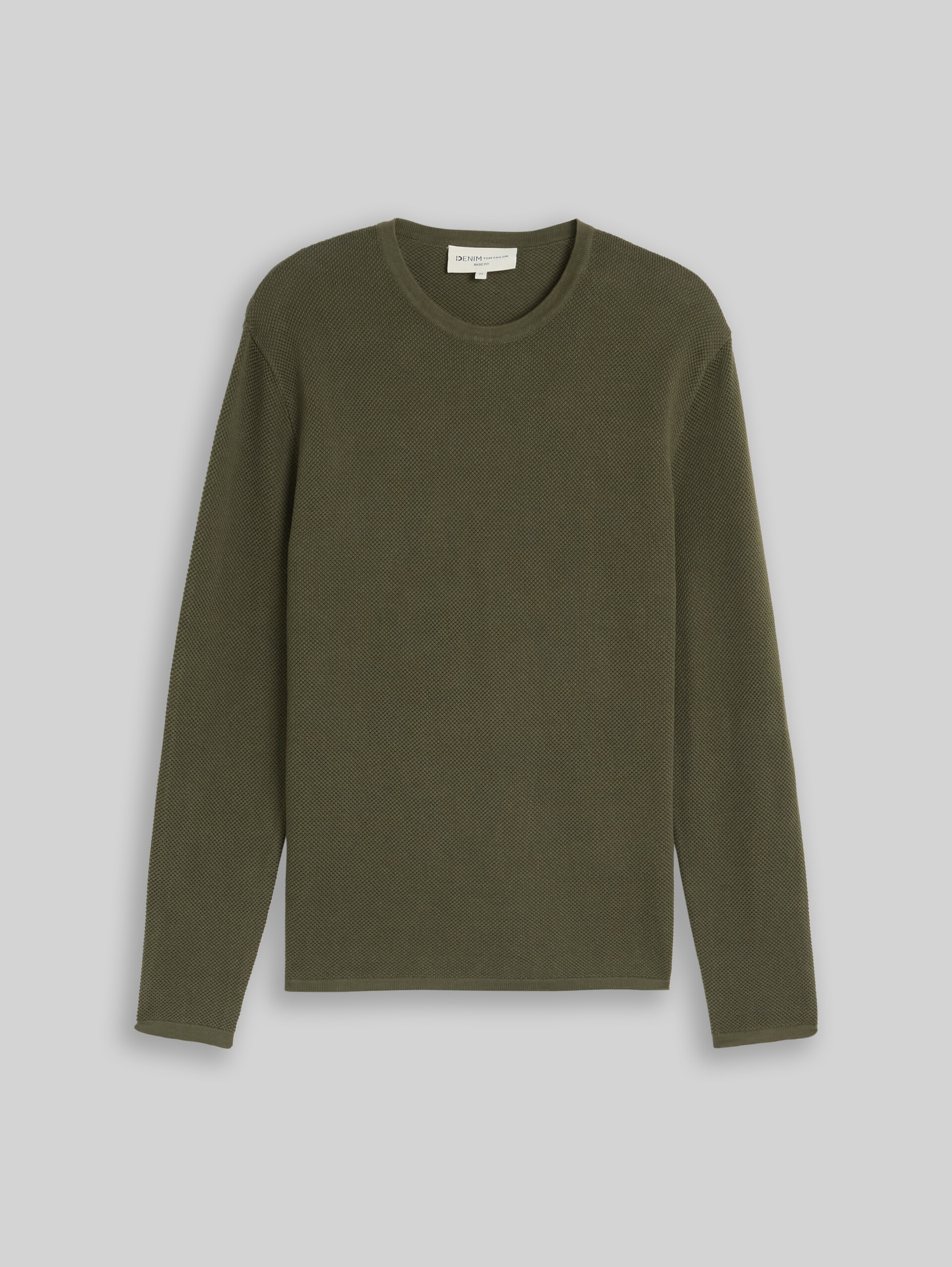 Pull en maille de coton - urban olive green