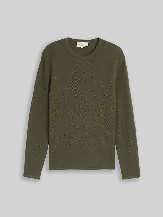 Strickpullover aus Baumwolle von Denim Male, urban olive green