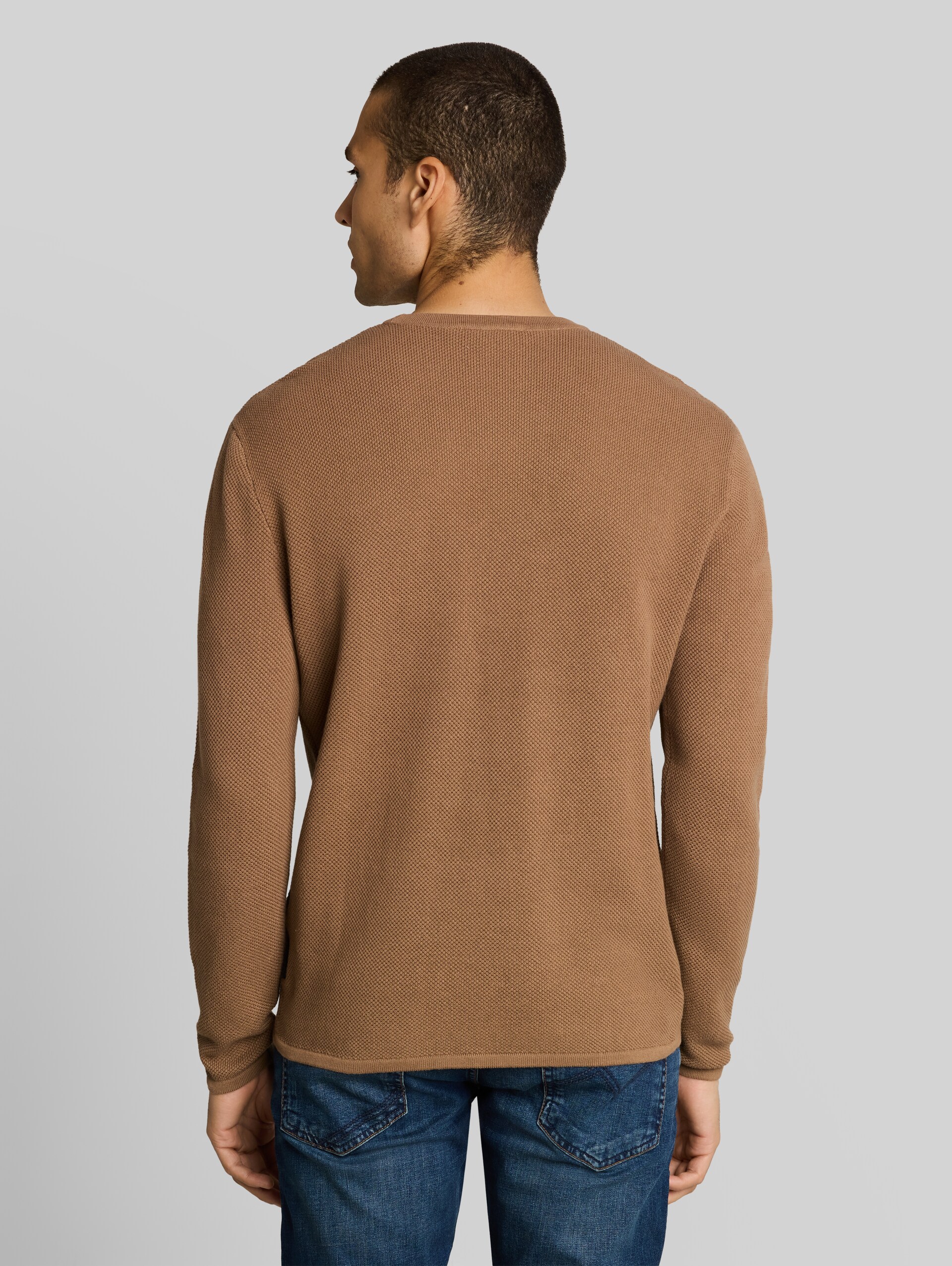 Strickpullover aus Baumwolle - malt brown