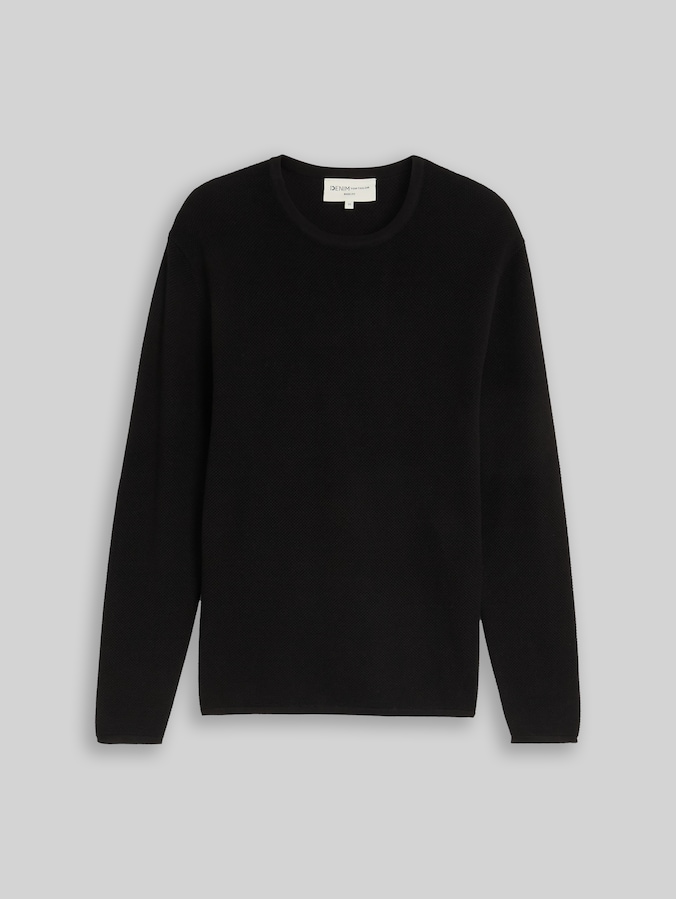 Strickpullover aus Baumwolle von Denim Male, Black