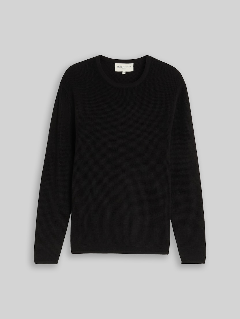 Cotton knitted jumper by Denim Male, Black