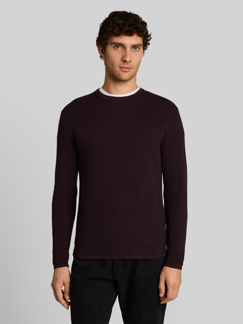 Gebreide trui van katoen door Denim Male, dark plum