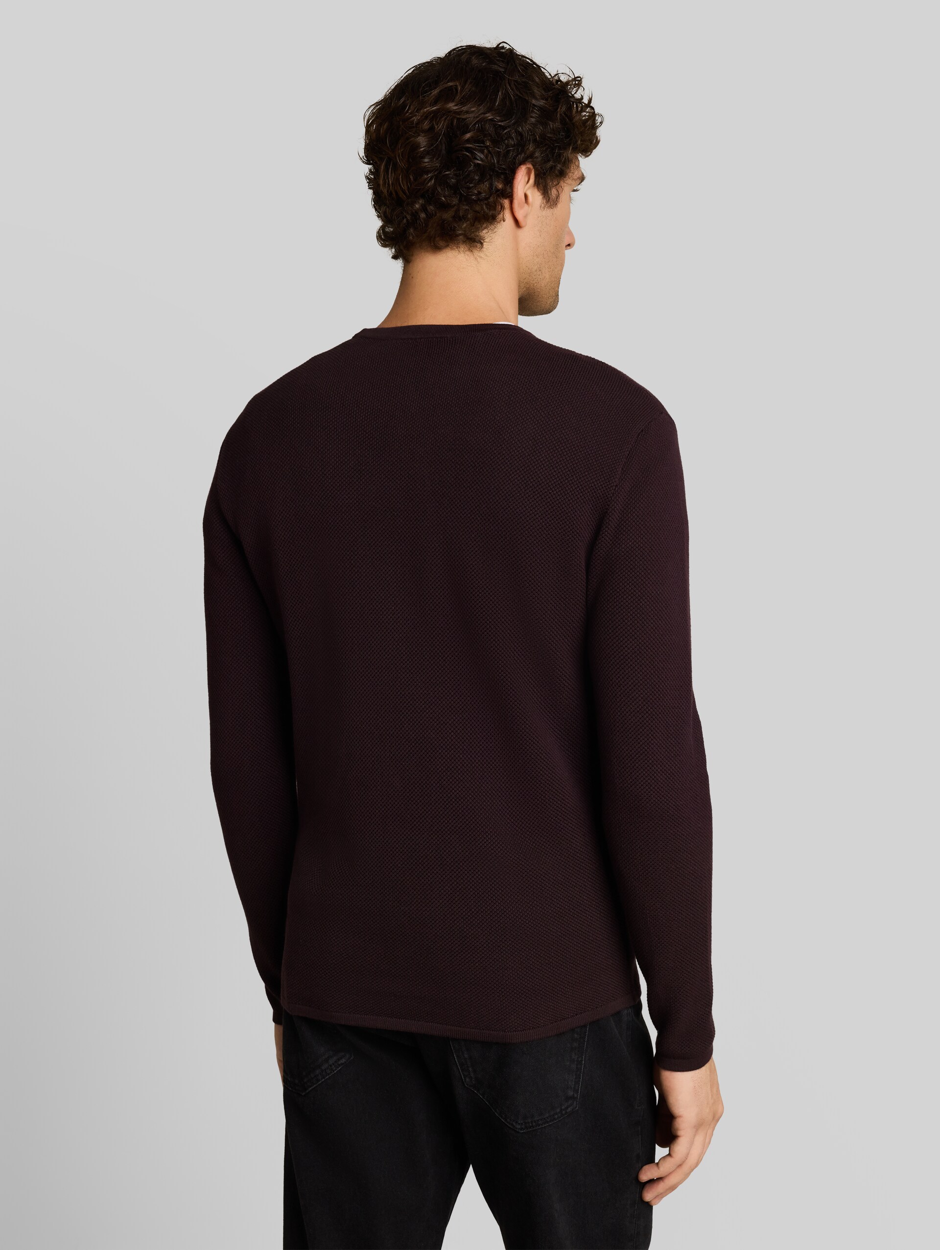 Pull en maille de coton - dark plum
