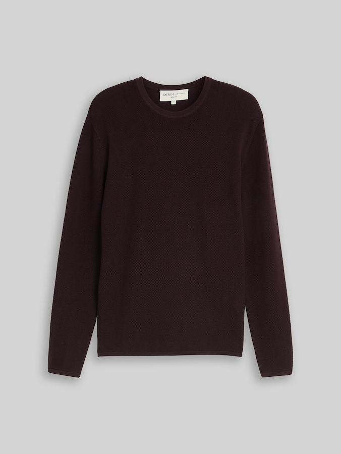 Strickpullover aus Baumwolle von Denim Male, dark plum