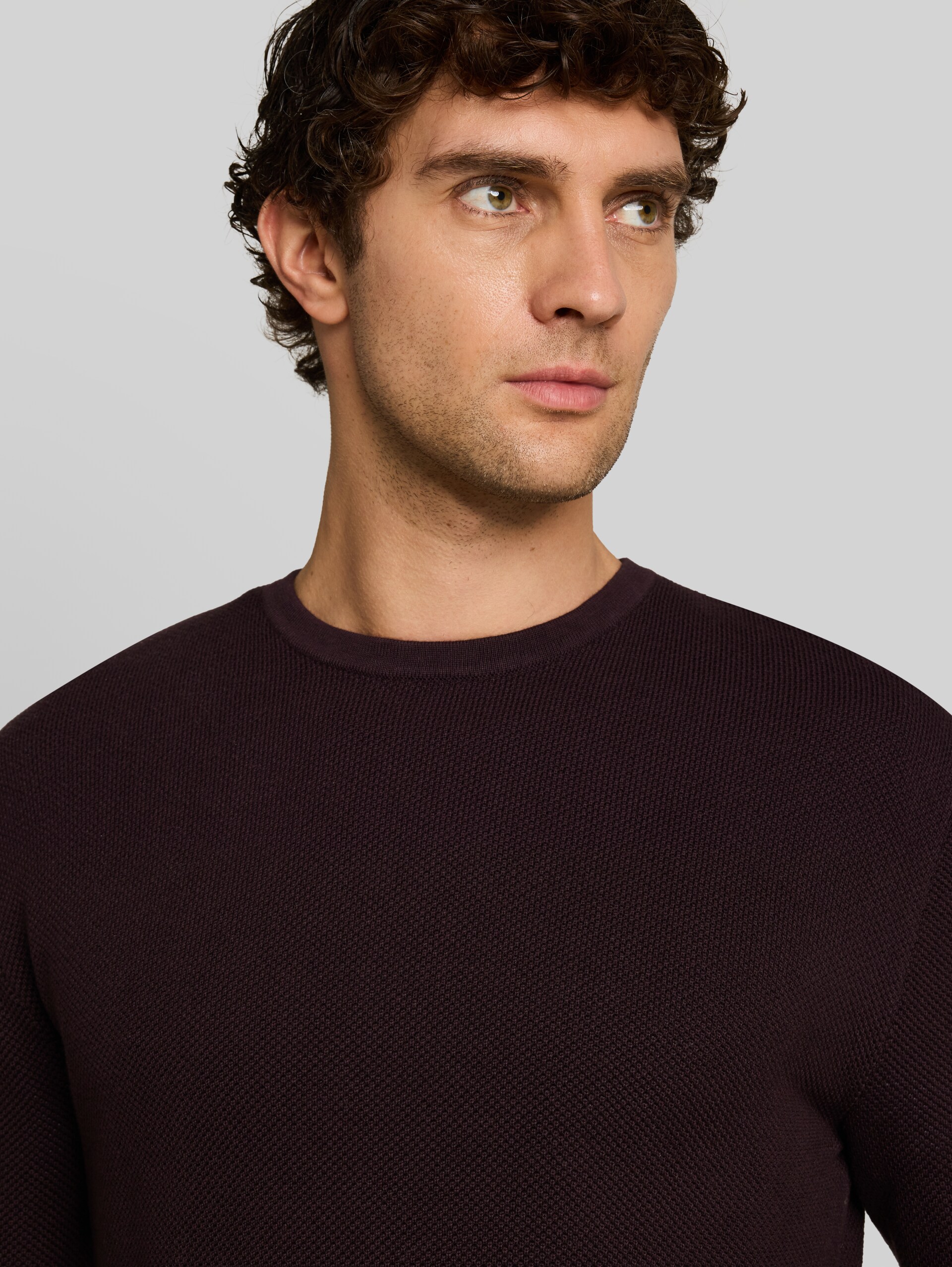 Pull en maille de coton - dark plum - Vue détaillée du modèle
