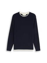 Nicht ausgewählt, Strickpullover im 2-in-1-Look von Tom Tailor, blau