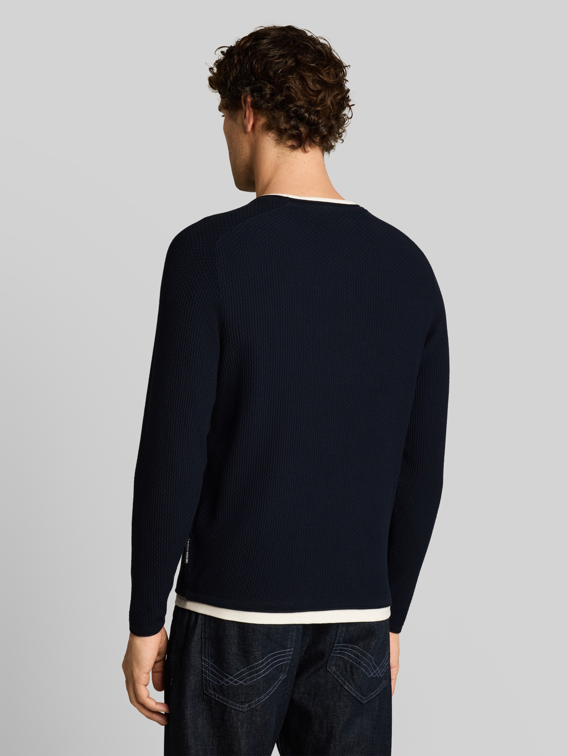 Strickpullover im 2-in-1-Look - sky captain blue