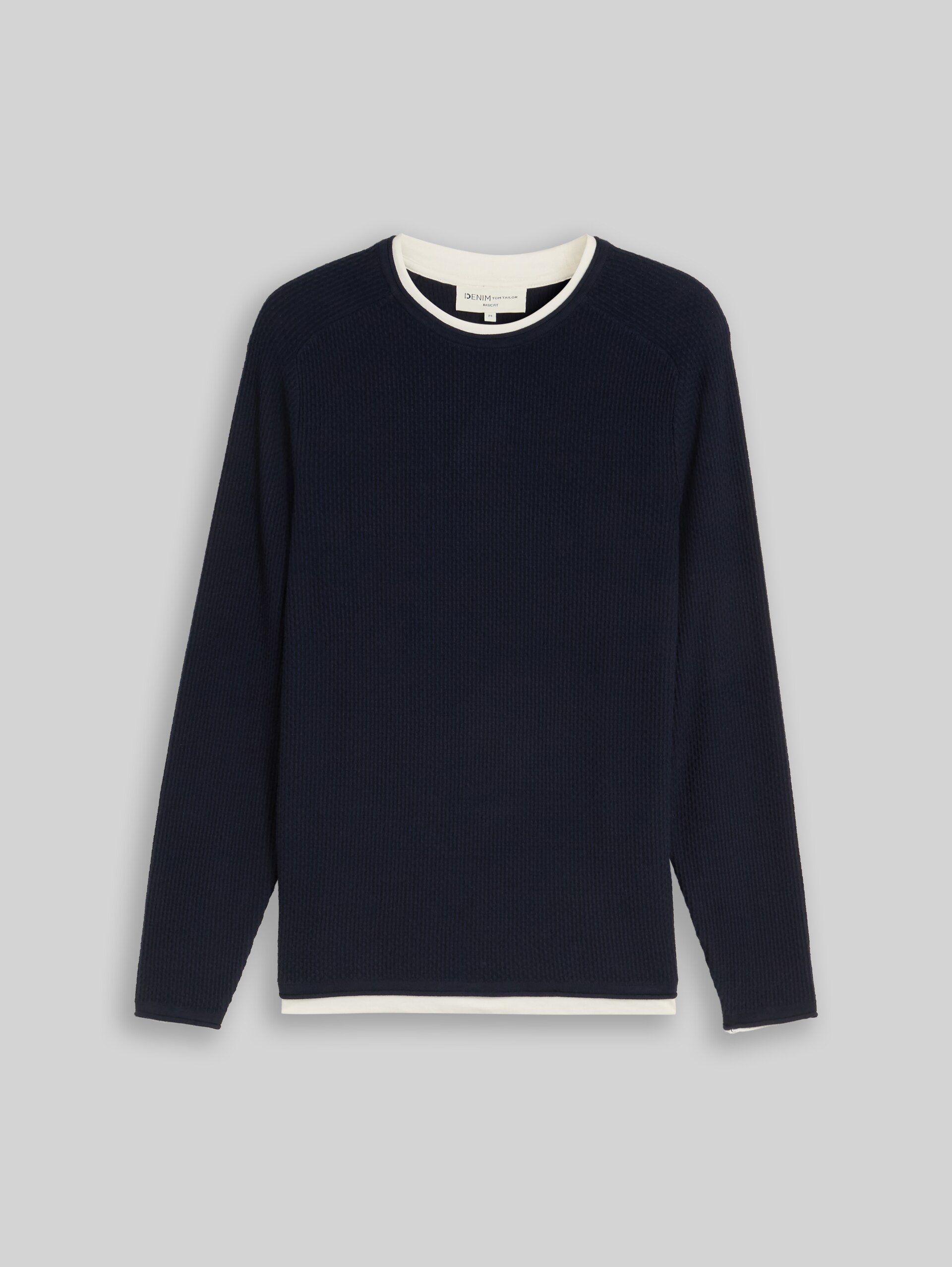 Strickpullover im 2-in-1-Look - sky captain blue