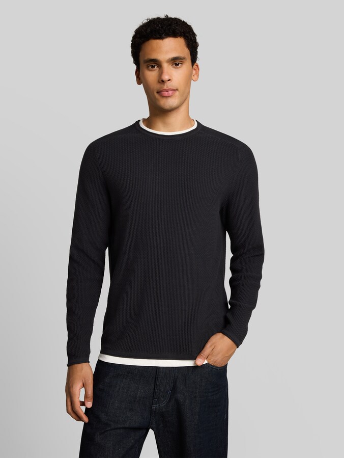 Strickpullover im 2-in-1-Look von Denim Male, coal grey